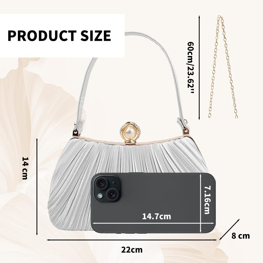 8065 Evening Handbags,Clutch Bag,Pearl Clutch,Seashell Purse,Dress Evening - Picture 4 of 6